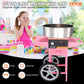 Electric Cotton Candy Machine with Cart 1000W Commercial Stainless Steel Bowl