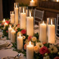 36 PCS Ivory White Pillar Candles with Glass Candle Holders