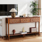 Sturdy 55.5 Carved Console Table with 3 Drawers