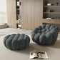 Modern Curved Boneless Sofa with Ottoman