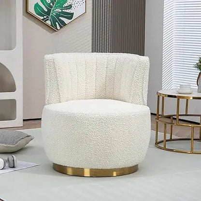 Modern Swivel Accent Chair with Curved Back