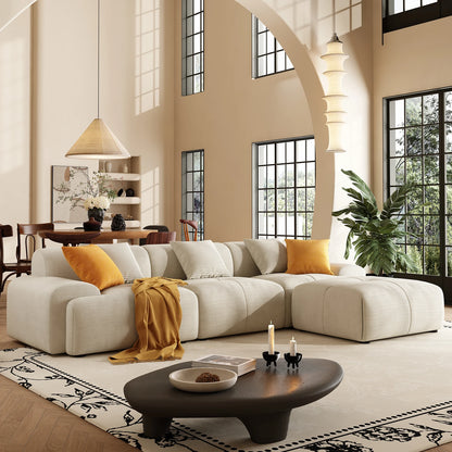113" Modern L-Shaped Modular Sectional Sofa