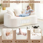 65" Curved Loveseat Sectional Sofa, Modern Plush Chenille Cloud Couch with 3 Pillows,