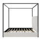 King Size Metal Canopy Bed Frame Tall Upholstered Headboard Corduroy
