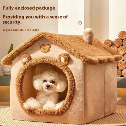 All Season Dog/ Cat House Style Bed