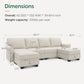 Storage-Enabled Beige Sectional Sofa with Reversible Chaise