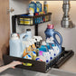 [Sliding Pull-out Cabinet Rack] 1/2pcs Sliding Pull-out Metal Cabinet Sorting Rack | Lower Sink Kitchen Storage