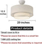 LED 20” Double Linen Fabric Dimmable Ceiling Fan with Light and Remote,