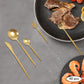 90 Pcs Gold Flatware Set Stainless Steel