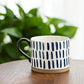 Hand Painted Decorative Large Porcelain Ceramic Mug Set. 4 Decorative Mugs.