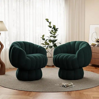 Modern 360 Degree Swivel Accent Sofa Chair Set of 2,Velvet Fabric