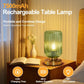 Rechargeable Touch Dimmable Cordless Table Lamp, Green Glass