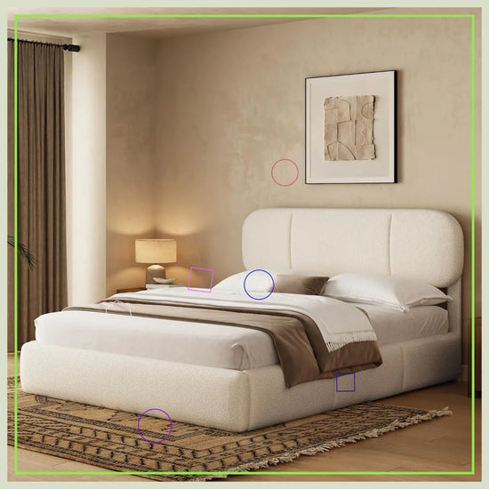 Queen Size Bed Frame with Storage,Modern Upholstered Platform Bed, Adjustable Headboard