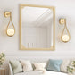 Set of 2 Modern Golden Wall Sconces with Opal Glass Globe,