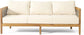 76.5" Outdoor Acacia Wood Wicker 3 Seater Sofa,
