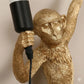 Gold Resin Monkey Wall Lamp