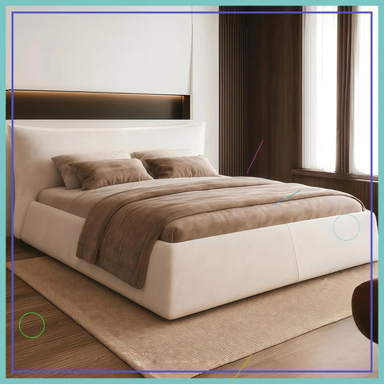 Queen Size Velvet Platform Bed Frame with Soft Headboard