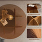 Modern Round Coffee Table with Solid Wood Legs, 31.5&