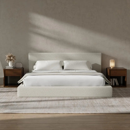 Cloud Upholstered  Bed Frame with Headboard, 5 Inch Foam Padded Platform