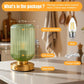 Rechargeable Touch Dimmable Cordless Table Lamp, Green Glass