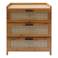 3- Drawer Bamboo Wood Bedside Table Nightstand