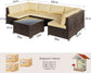 Patio Furniture Set 7 Pieces Outdoor Sectional with Glass Table