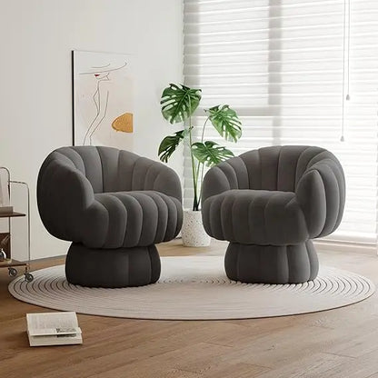 Modern 360 Degree Swivel Accent Sofa Chair Set of 2,Velvet Fabric