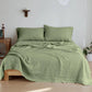3/4 Pcs 100% Bed Linen Sheet Set Embroidery Washed Natural French Flax Soft Breathable Comforter Sheets Sets
