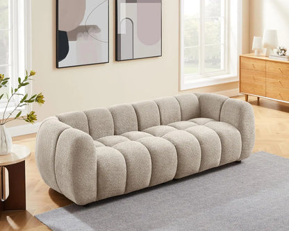 88" Oversized Boucle Fabric Sofa Tufted Deep Seat