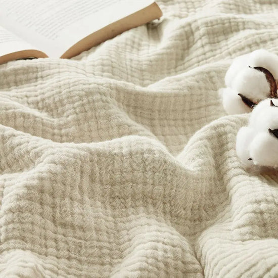 Cotton Muslin Blanket King Size for Bed 4Layer Breathable and Lightweight