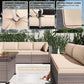 10-Piece Outdoor Patio Furniture Set with Propane Fire Pit Table, Wicker Rattan