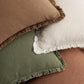 Set of 4 Neutral Linen Fringe Throw Pillows