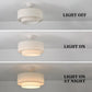 LED 20” Double Linen Fabric Dimmable Ceiling Fan with Light and Remote,