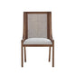 Yone Dining Chairs Set of 2, Modern Dining Chair with Fabric Upholstery, Rubberwood Frame Kitchen Chairs with Cane, Customized