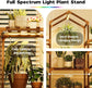 Wood Plant Shelf with Grow Lights for Indoor Hanging Planter & Pots Display,