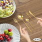 90 Pcs Gold Flatware Set Stainless Steel
