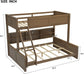 Twin XL Over Queen Bunk Bed with Storage Cabinets and USB Ports, with Safety Ladder and Full-Length Guardrai