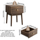 Modern style walnut  bedside table side table two-piece set