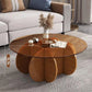 Modern Round Coffee Table with Solid Wood Legs, 31.5&