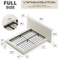 Full Upholstered Platform Bed Frame with Extra Wide Foam Cushioned Headboard