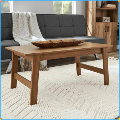 Simple Walnut Rectangle Wood Coffee Table