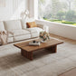 Modern Rectangle Coffee Table, Walnut Brown
