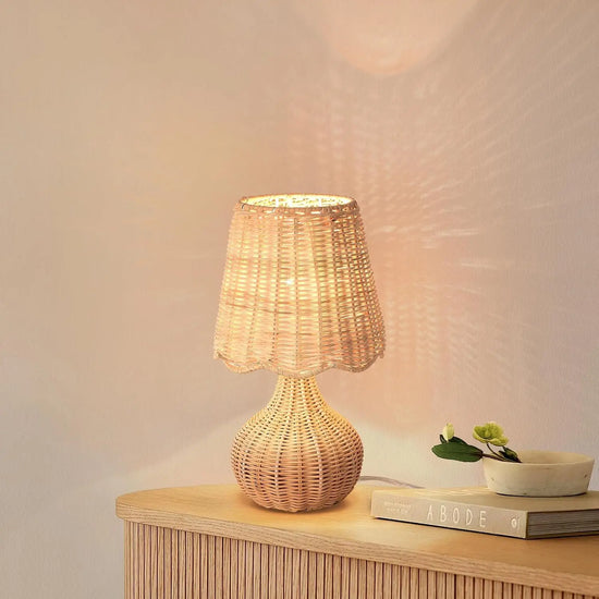 Rattan Bedside Table Lamp,