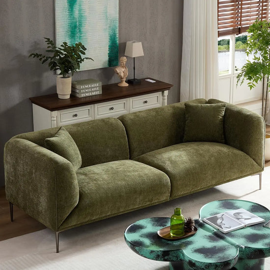 82.7" Modern Couch Upholstered Boucle Sofa with Metal Legs
