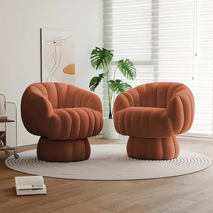 Modern 360 Degree Swivel Accent Sofa Chair Set of 2,Velvet Fabric