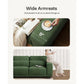 Green 3-Seater Linen Fabric Couch with Deep Cushions, Removable Washable Covers