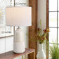 Set of 2 Tall White Ceramic Table Lamps  22 Inches