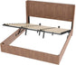 King Size Platform Bed with Storage with Wingback Headboard & Lift Up Storage, Natural