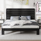 Bed Frame with Wooden Headboard and Footboard, Platform