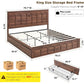 King Size Bed Frame with 52 Talll Headboard and 4 Drawers,
